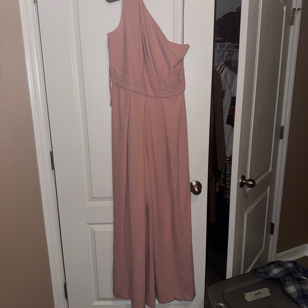 ANTONIO MELANI Blush One-Shoulder Jumpsuit